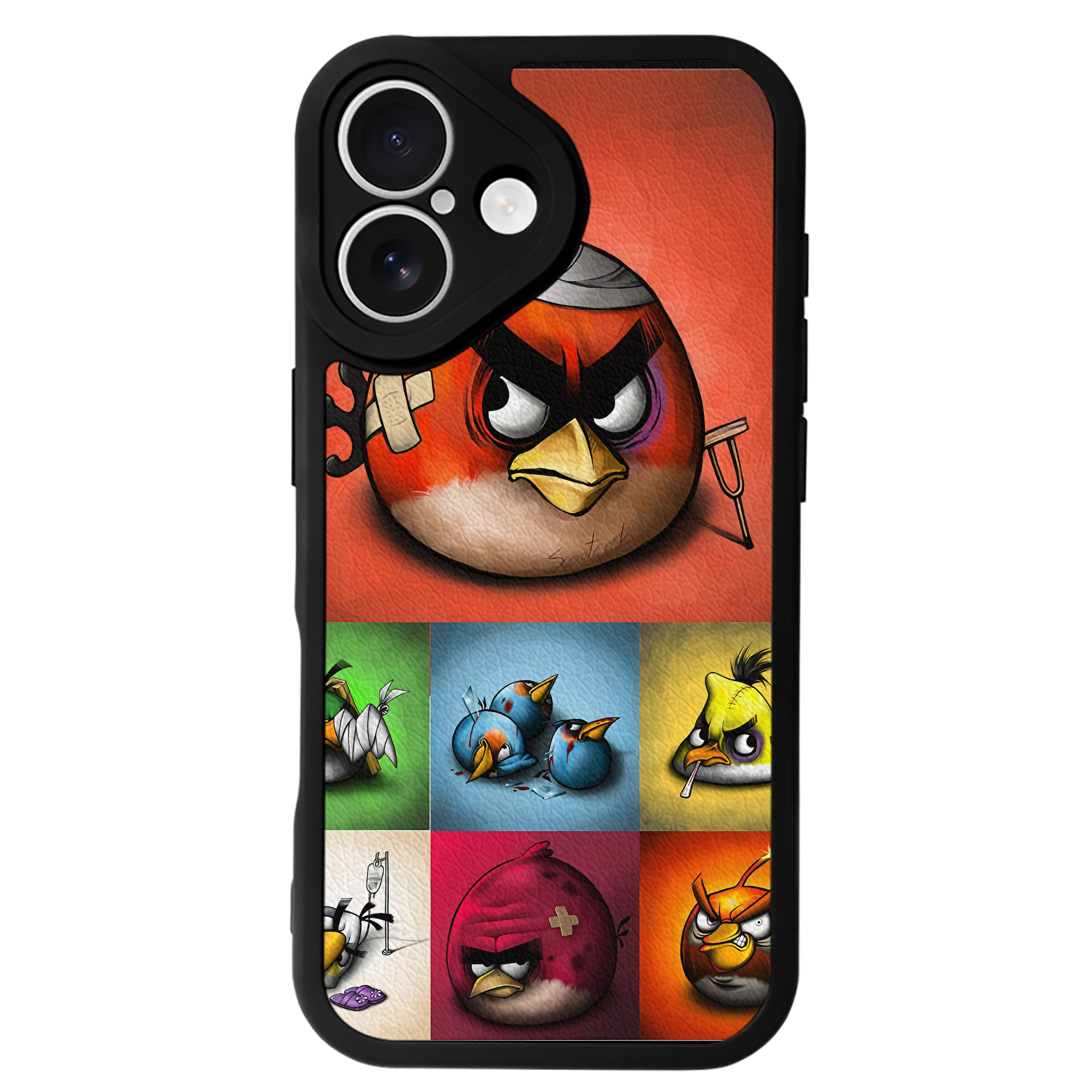 （画像用） Angry Birds アングリーバード 【iPhone 16シリーズ対応】シリコンスマホケース（レザー調） 材質：シリコン